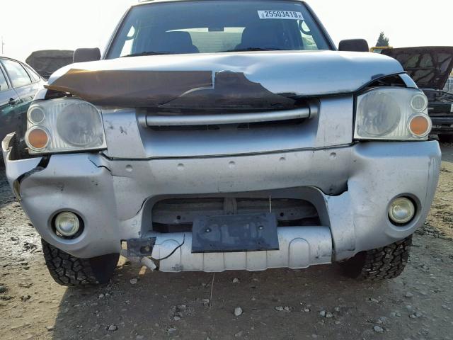 1N6ED27T54C464392 - 2004 NISSAN FRONTIER C SILVER photo 9