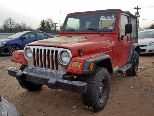 1J4FA29P81P358727 - 2001 JEEP WRANGLER / RED photo 2