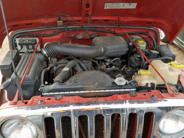 1J4FA29P81P358727 - 2001 JEEP WRANGLER / RED photo 7