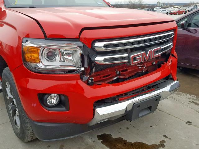 1GTG6BE33F1143331 - 2015 GMC CANYON SLE RED photo 9