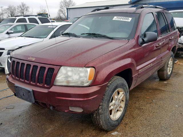 1J4GW68NXXC715919 - 1999 JEEP GRAND CHER MAROON photo 2