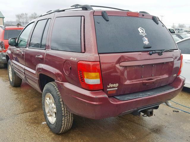 1J4GW68NXXC715919 - 1999 JEEP GRAND CHER MAROON photo 3