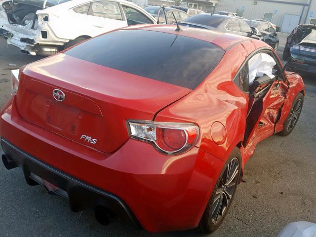 JF1ZNAA10D1708406 - 2013 TOYOTA SCION FR-S RED photo 4