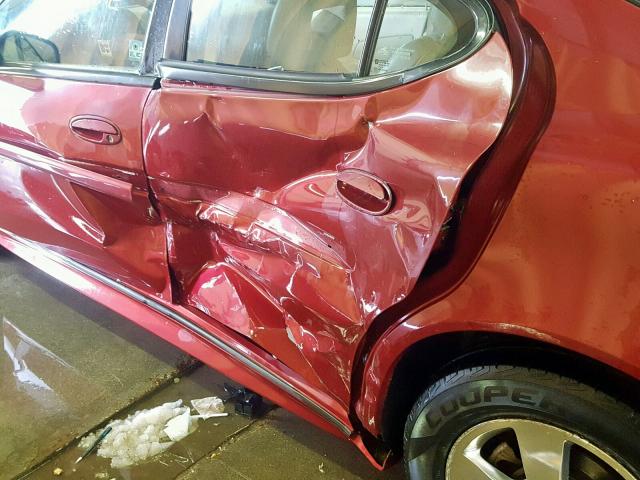2G2WS542851147826 - 2005 PONTIAC GRAND PRIX MAROON photo 10