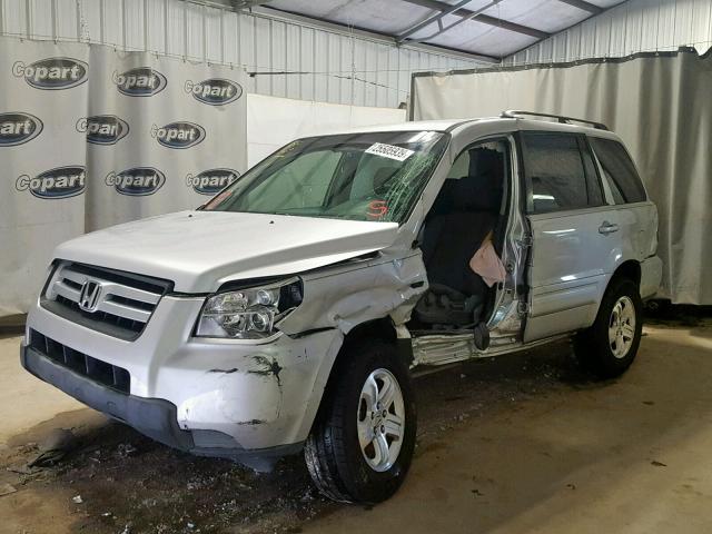 5FNYF28238B024809 - 2008 HONDA PILOT VP SILVER photo 2