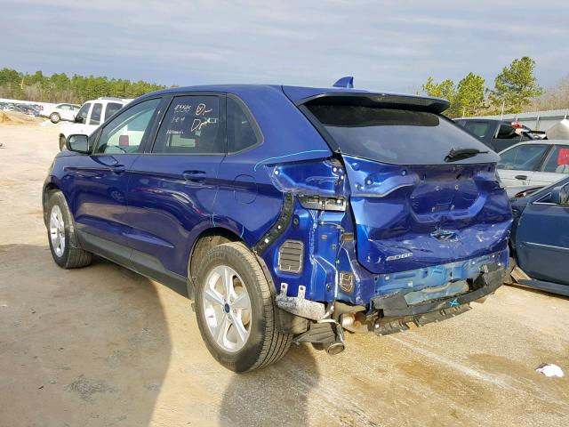 2FMTK3G87FBB95022 - 2015 FORD EDGE SE BLUE photo 3