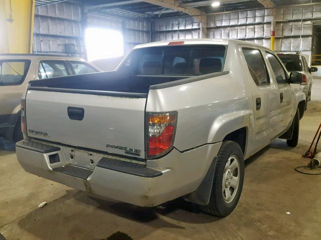 2HJYK16228H530551 - 2008 HONDA RIDGELINE SILVER photo 4