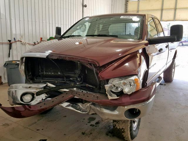 1D7KU28D73J664817 - 2003 DODGE RAM 2500 S MAROON photo 2