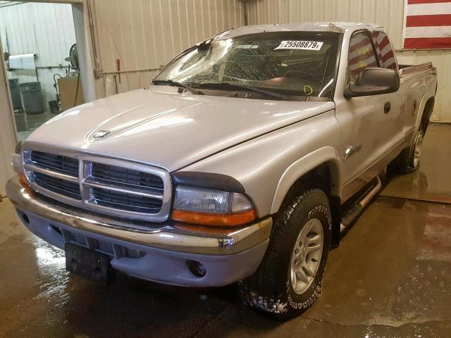 1B7GG22N71S280438 - 2001 DODGE DAKOTA GRAY photo 2