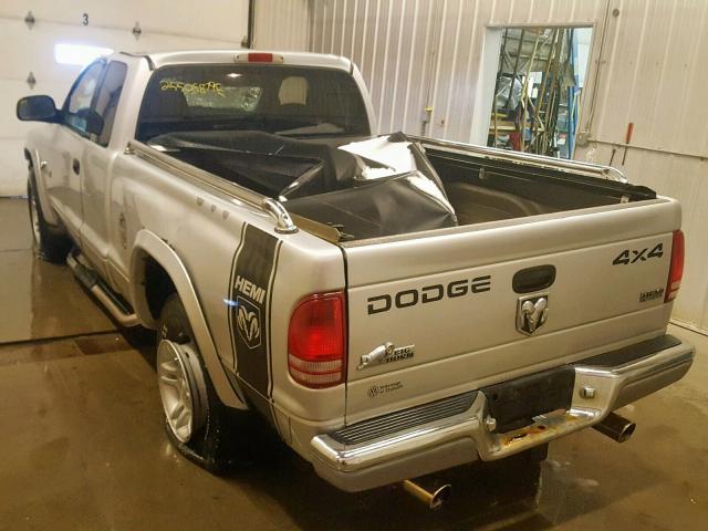 1B7GG22N71S280438 - 2001 DODGE DAKOTA GRAY photo 3