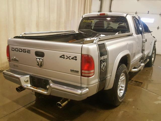 1B7GG22N71S280438 - 2001 DODGE DAKOTA GRAY photo 4