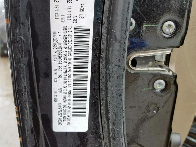 1J4NT1FA3AD641022 - 2010 JEEP COMPASS SP შავი ფოტო 10