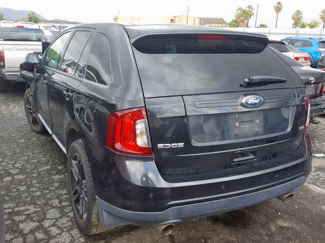 2FMDK3JC6DBB26210 - 2013 FORD EDGE SEL BLACK photo 3