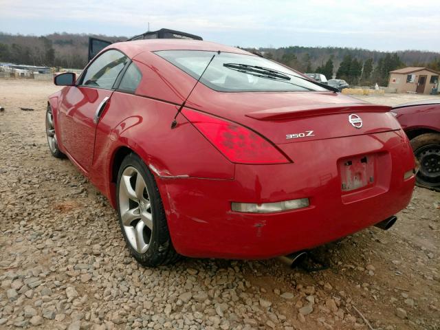 JN1AZ34D26M330672 - 2006 NISSAN 350Z COUPE RED photo 3