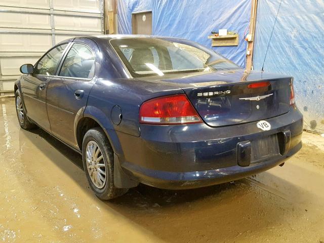 1C3EL46R34N183482 - 2004 CHRYSLER SEBRING LX BLUE photo 3