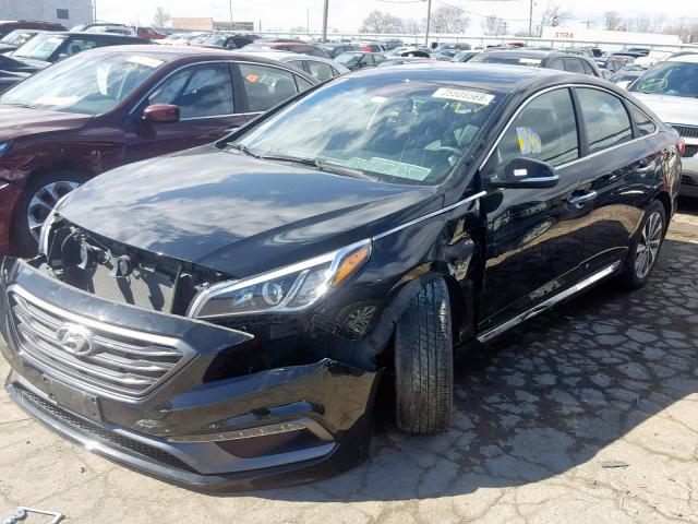 5NPE34AF1GH373522 - 2016 HYUNDAI SONATA SPO BLACK photo 2