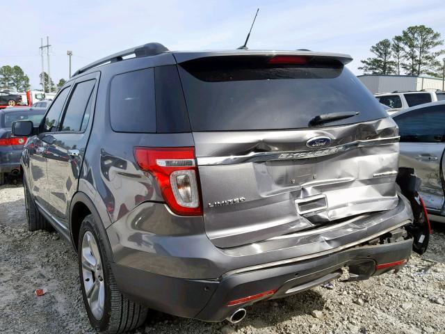 1FM5K7F84EGC44430 - 2014 FORD EXPLORER L GRAY photo 3