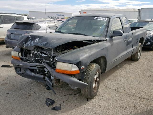 1B7GL22X9YS587813 - 2000 DODGE DAKOTA BLACK photo 2