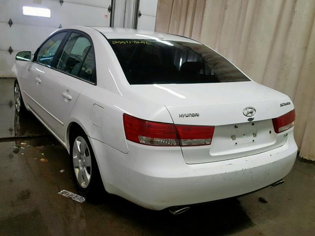 5NPET46F38H334800 - 2008 HYUNDAI SONATA GLS WHITE photo 3