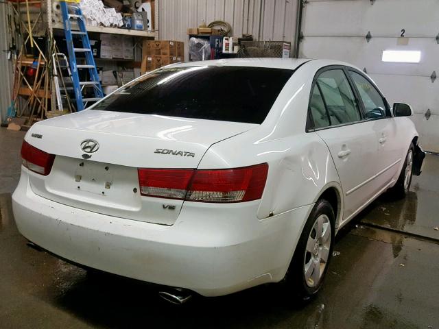 5NPET46F38H334800 - 2008 HYUNDAI SONATA GLS WHITE photo 4