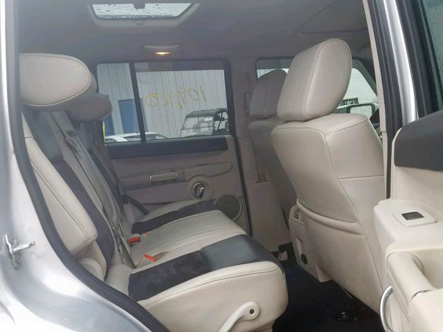 1J8HG68218C110629 - 2008 JEEP COMMANDER SILVER photo 6