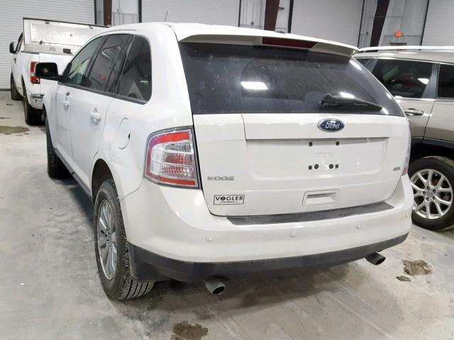 2FMDK38C39BA92756 - 2009 FORD EDGE SEL WHITE photo 3