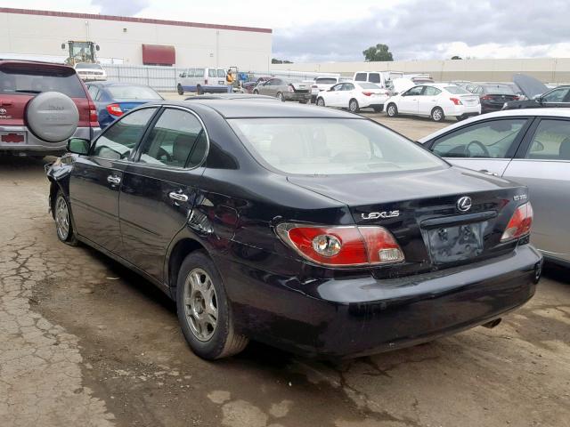 JTHBA30G145045766 - 2004 LEXUS ES 330 BLACK photo 3