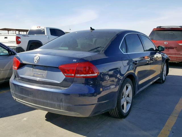 1VWBH7A3XDC146068 - 2013 VOLKSWAGEN PASSAT SE BLUE photo 4