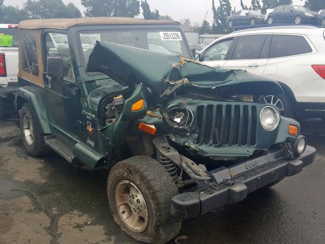 1J4FA59S9YP749384 - 2000 JEEP WRANGLER / GREEN photo 1