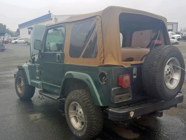 1J4FA59S9YP749384 - 2000 JEEP WRANGLER / GREEN photo 3