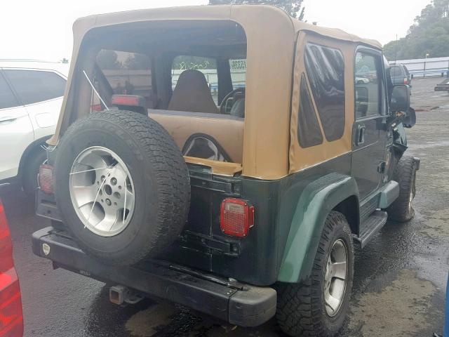 1J4FA59S9YP749384 - 2000 JEEP WRANGLER / GREEN photo 4