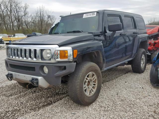 5GTEN13E788193001 - 2008 HUMMER H3 BLACK photo 2