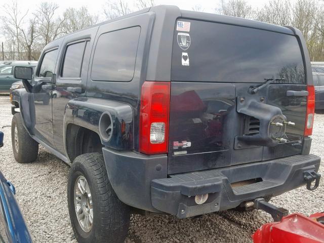 5GTEN13E788193001 - 2008 HUMMER H3 BLACK photo 3