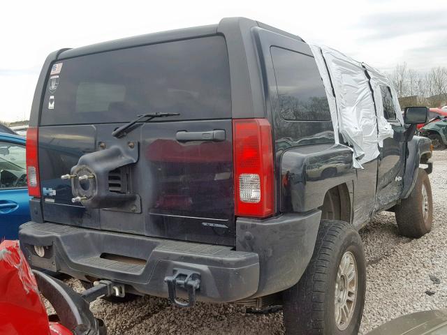 5GTEN13E788193001 - 2008 HUMMER H3 BLACK photo 4