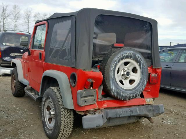 1J4FY29P9VP546612 - 1997 JEEP WRANGLER / RED photo 3