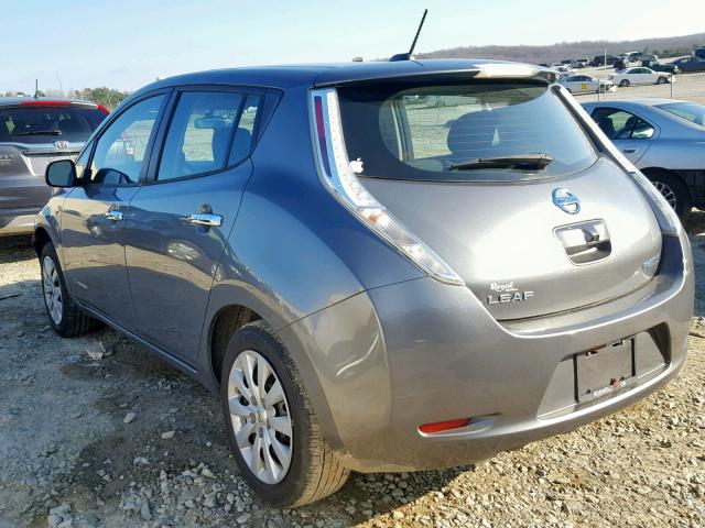 1N4AZ0CP3FC327301 - 2015 NISSAN LEAF S GRAY photo 3