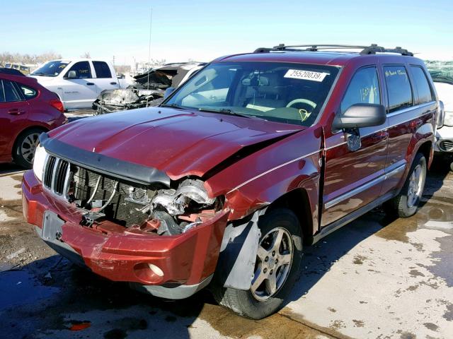 1J8HR58237C552363 - 2007 JEEP GRAND CHER MAROON photo 2