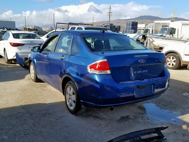 1FAHP34N18W197071 - 2008 FORD FOCUS S/SE BLUE photo 3