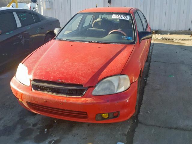 2HGEJ6618XH513302 - 1999 HONDA CIVIC BASE RED photo 2