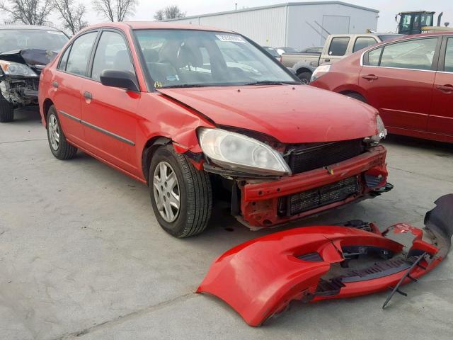 1HGES16315L029019 - 2005 HONDA CIVIC DX V RED photo 1