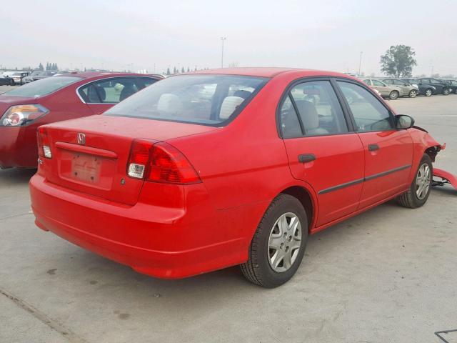 1HGES16315L029019 - 2005 HONDA CIVIC DX V RED photo 4