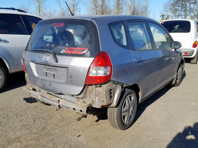 JHMGD38458S004068 - 2008 HONDA FIT SILVER photo 4