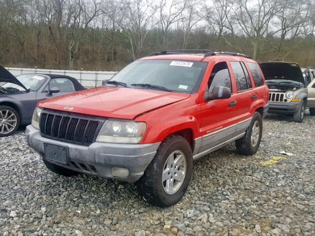 1J4GW48S9YC255597 - 2000 JEEP GRAND CHER RED photo 2