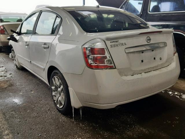 3N1AB6AP4CL738200 - 2012 NISSAN SENTRA 2.0 WHITE photo 3