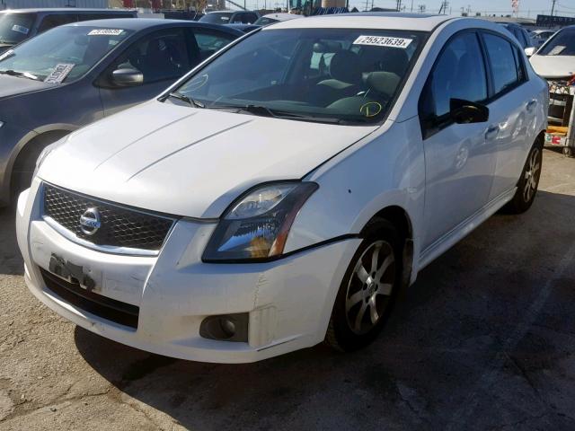 3N1AB6AP2CL653064 - 2012 NISSAN SENTRA 2.0 WHITE photo 2