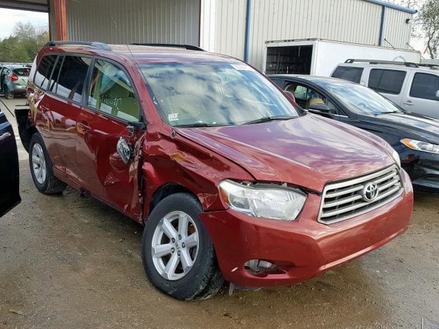 5TDZA3EH9AS006818 - 2010 TOYOTA HIGHLANDER BURGUNDY photo 1