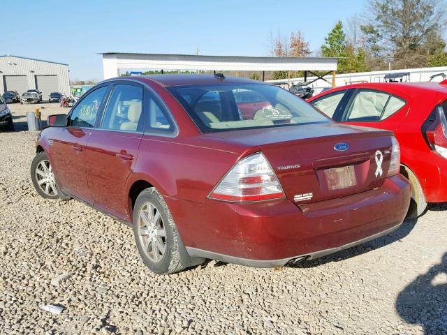 1FAHP24W48G147858 - 2008 FORD TAURUS SEL RED photo 3