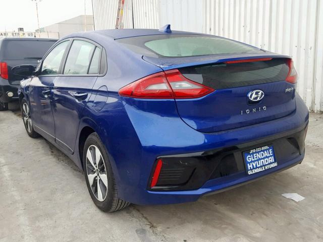 KMHC65LD0KU115843 - 2019 HYUNDAI IONIQ  BLUE photo 3