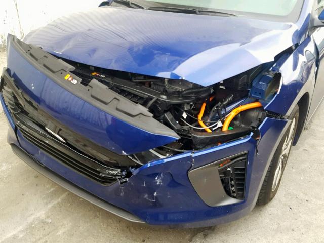 KMHC65LD0KU115843 - 2019 HYUNDAI IONIQ  BLUE photo 9