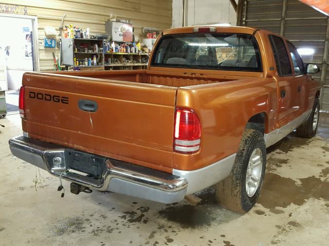 1B7GL2AX81S166818 - 2001 DODGE DAKOTA QUA ORANGE photo 4